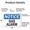 Signmission Gas Alarm OSHA Notice Sign, Aluminum, 18in W x 12in L, 2PK OS-2PACK-NS-A-1218-L-12985 - alternate 3